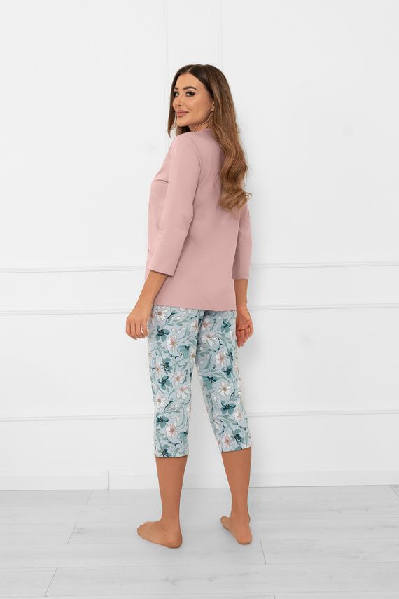 Dámske pyžamo Sekwoja - bavlnené, 3/4 rukávy a nohavice, s gombíkmi Italian Fashion