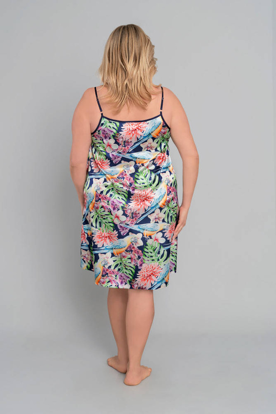 Polynézia Dámska nočná košeľa s úzkymi ramienkami Italian Fashion - kvetinová potlač