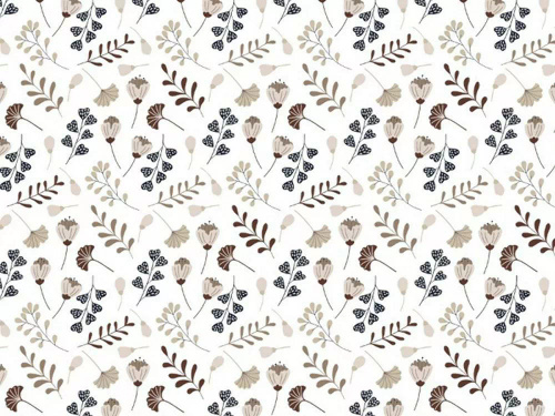 614N Klasické bavlnené posteľné prádlo E24 Extrapościel biele hnedé listy vetvičky - 100 % bavlna, odolná, farebná, 2-dielna súprava