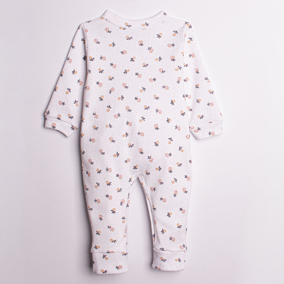 220032 Detský overal Nicol 100% bavlna s dlhým rukávom a jemnou kvetinovou potlačou