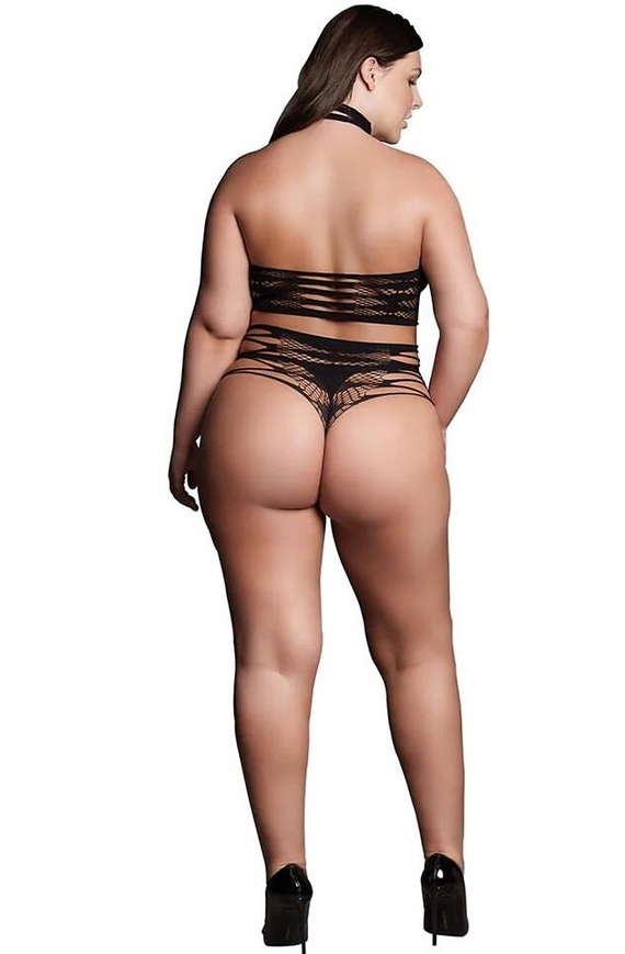 Dámske body Mapale 7481 Romper Babydoll biele čipkované s odhalenými chrbtom
