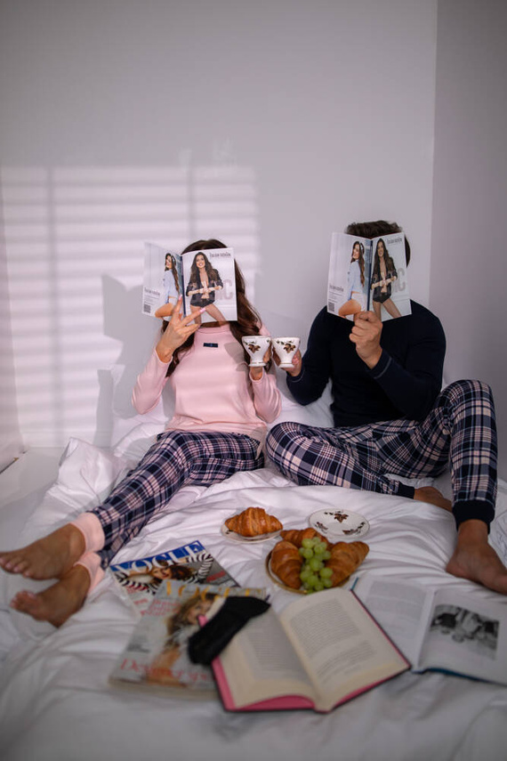 Brit Pyžamo Pánske dlhé nohavice s dlhým rukávom Talianska móda - námornícka modrá/potlač