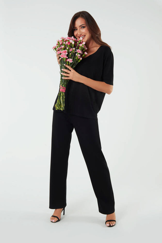 Soler Dámske dlhé nohavice Italian Fashion - čierne