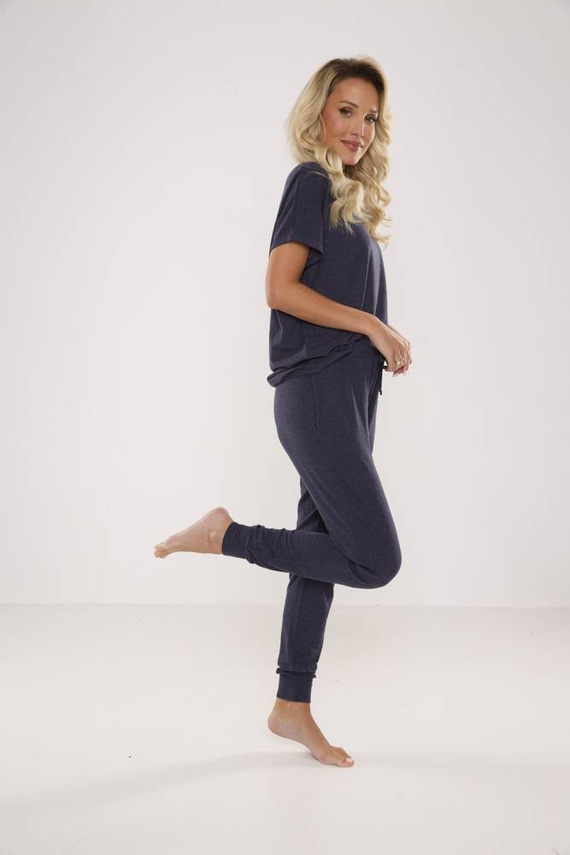 524 Paula Dámske pyžamo De Lafense - tmavomodré