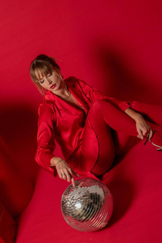 760 Cordelia Dámska košeľa De Lafense bez gombíkov - červená