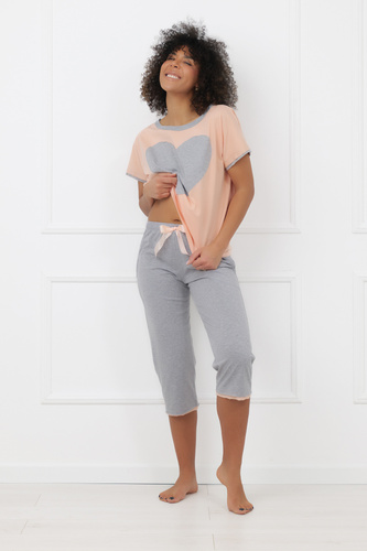 Dámske pyžamo Sabrina Italian Fashion 100% bavlna – krátky rukáv, nohavice 3/4