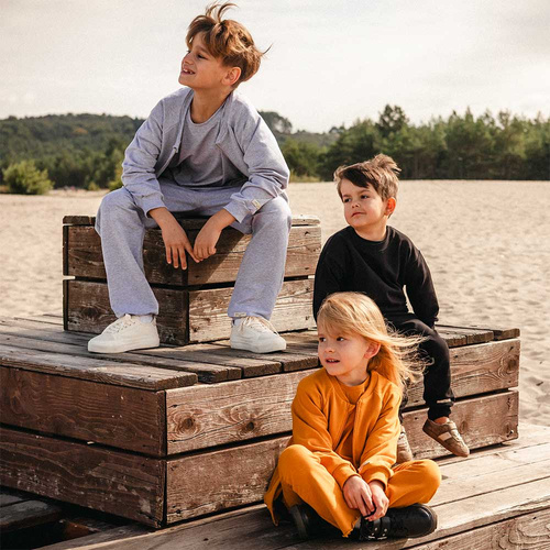 Simply Comfy Detská mikina Eevi šedá bomber - bavlnená, ľahká, bez kapucne