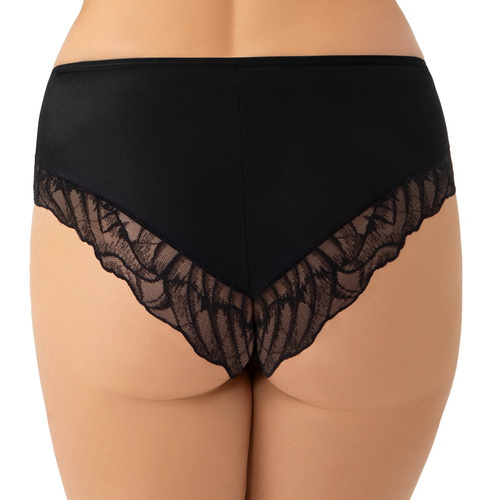Gorsenia Erato K963 Nohavičky s vysokým pásom - čierne, bohaté, pohodlné, čipka a mikrovlákno