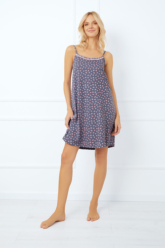 Nočná košeľa Tiana, úzke ramienka Talianska móda - potlač