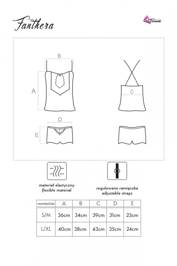 Fanthera LC 90561 Set, košieľka+šortky LivCo Corsetti Fashion