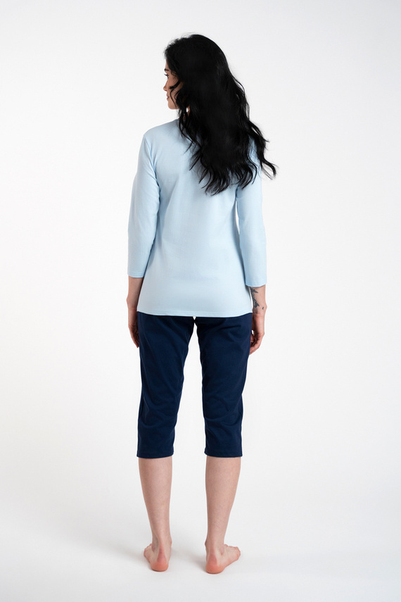 Arietta Dámske pyžamo s 3/4 rukávmi a 3/4 nohavicami Italian Fashion - modré