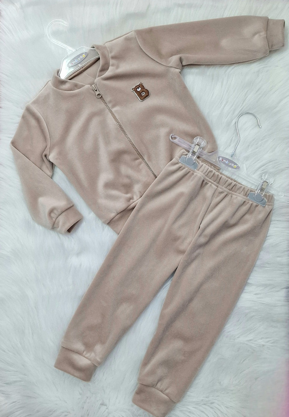 Detská tepláková súprava Bear Velour Bambarillo beige | Soft set