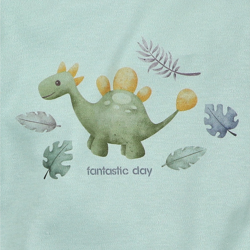 ABN-5566 Dino Explorer body z organickej bavlny Nini mint z organickej bavlny, dlhý rukáv