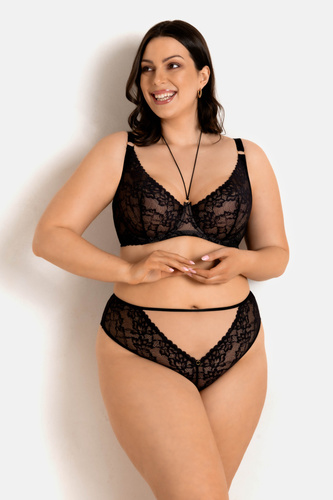 19235 Magic Brasil nohavičky Mediolano - čipka, telový tyl, zlatý akcent