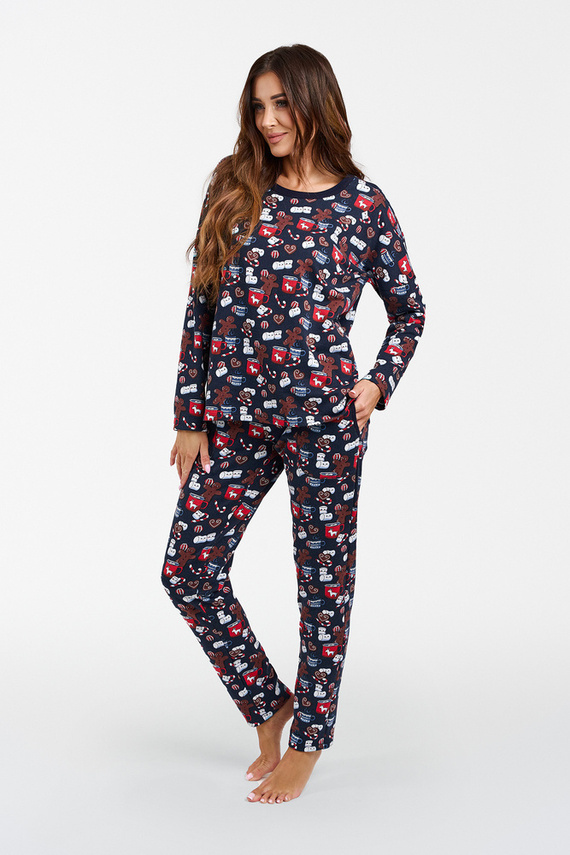 Cookies Dámske pyžamo s dlhým rukávom a dlhými nohavicami Italian Fashion - potlač