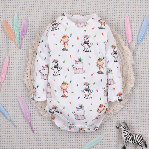 ABN-5534 Detské body Nini Happy Animals z organickej bavlny - pohodlie, bezpečnosť a štýl