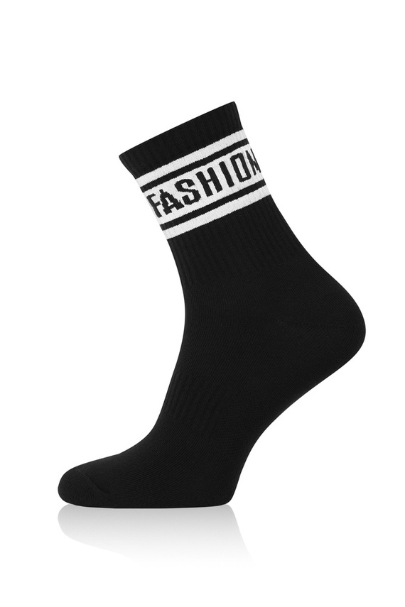 S155D Vintage dlhé ponožky Italian Fashion - čierna/biela