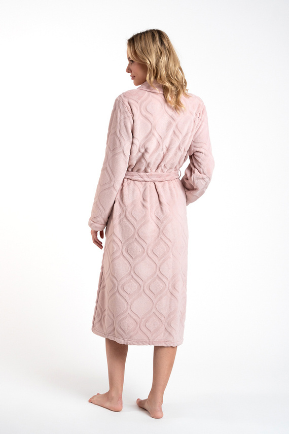 Morena Dámsky flísový župan Italian Fashion - púdrovo ružový
