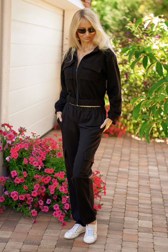 Mili Mirale dámska bavlnená tepláková súprava s vreckami - poľská výroba - čierna