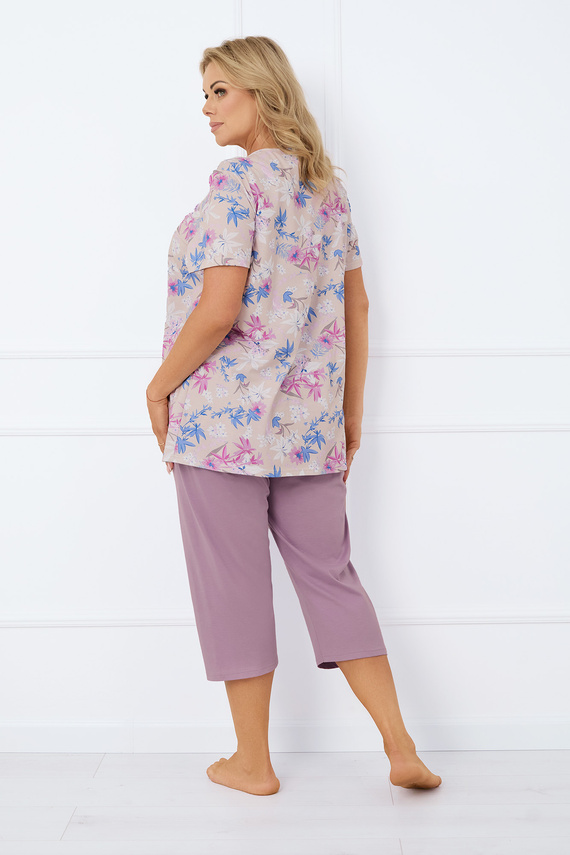 Inger Dámske pyžamo s krátkym rukávom a 3/4 nohavicami Italian Fashion - potlač/koža