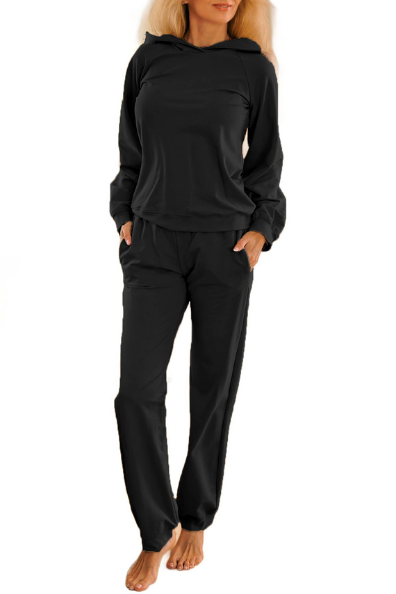 Brav dámske tepláky Mirale | Pohodlný bavlnený komplet | Poľská produkcia - čierna