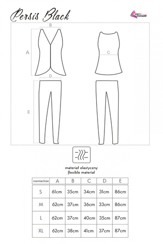 Persis Black 90042-1 Dámske pyžamo LivCo Corsetti Fashion