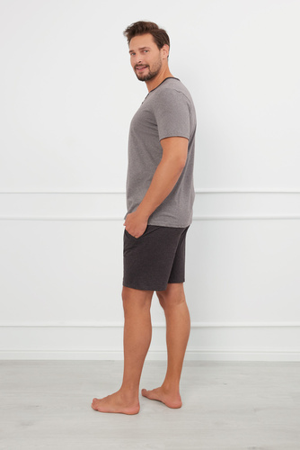 Julius Pánske pyžamo s krátkym rukávom, šortky Talianska móda -¶r.melange/c.melange