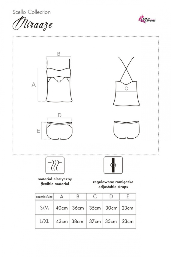 Miraaze Pink LC 90567 Set, košieľka+šortky LivCo Corsetti Fashion