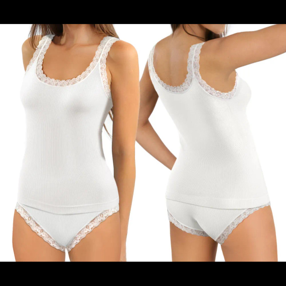 Dámske tielko Sesto Senso 6109 čipka bezšvové elastické pohodlné white