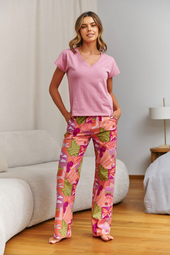Dámske pyžamo Doctor Nap 7429 100% bavlna farebný print Hansen