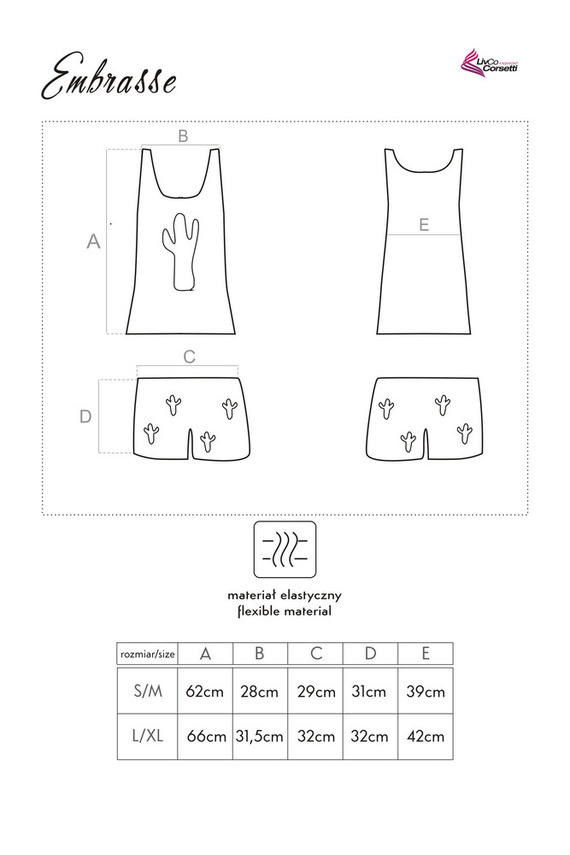 Embrasse 0404 LivCo Corsetti Módne dámske pyžamo