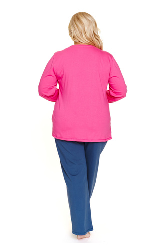 7328 Doctor Nap Peony dámske pyžamo - bavlna, plus size, dlhý rukáv