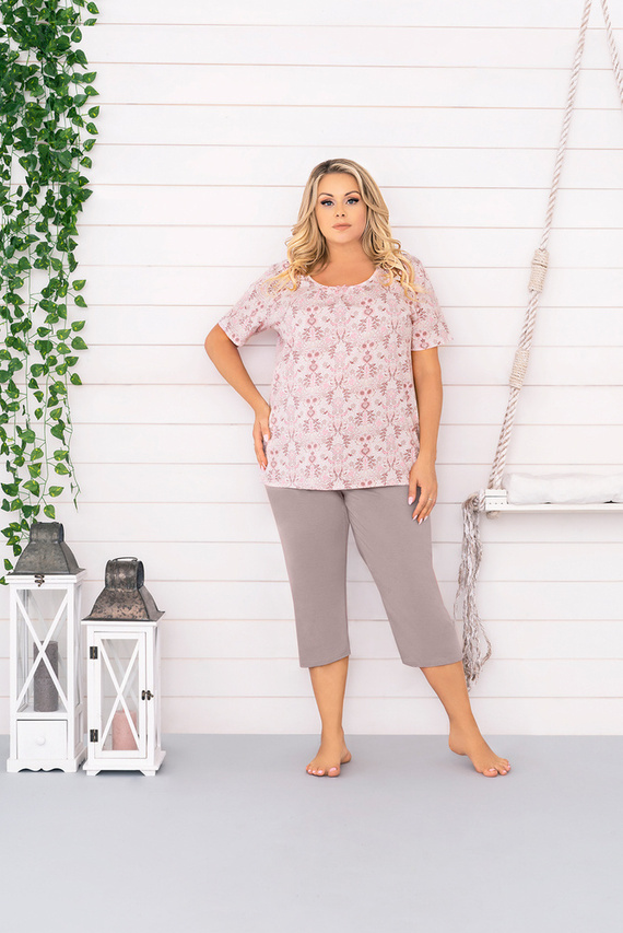 Kalmia Dámske pyžamo s krátkym rukávom, 3/4 nohavice Talianska módna potlač