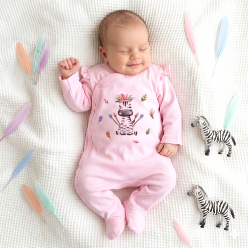 ABN-5539 Nini Happy Animals detský župan z organickej bavlny - 100% bezpečnosť, bezniklové zapínanie, poľská výroba