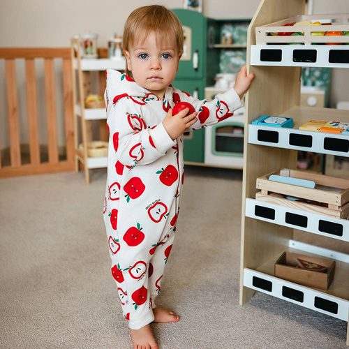 Dojčenský overal Eevi ecru 100% bavlna bez nožičiek pohodlný