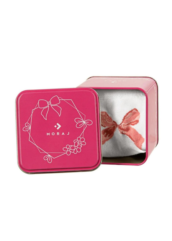 CSLW700-001 Moraj Socks - dámske ponožky v plechovke s jemným vzorom kariet, ideálne na darovanie