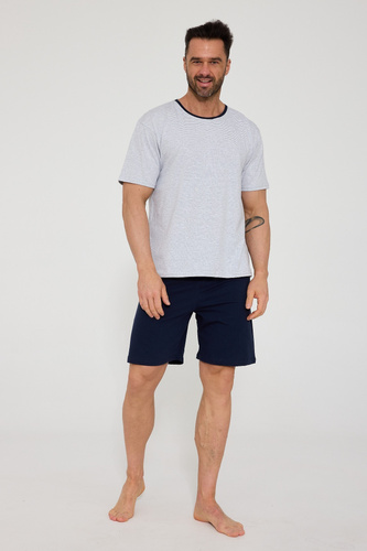 Cornette 338/53 pánske pyžamo sivé bavlna krátky rukáv komfort