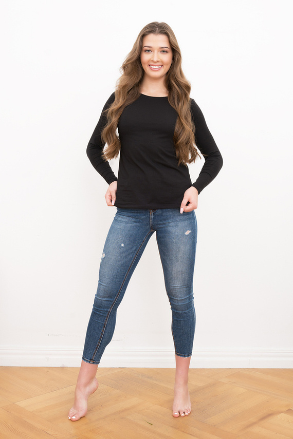 Ibiza Blúzka dámska s dlhým rukávom Talianska móda - čierna