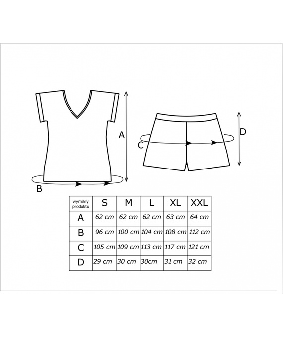 Pyžamo Melisa Short Donna viskóza kvetiny