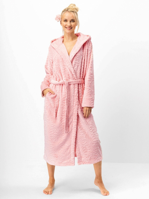 Dámsky župan Key LGL 565 ružový - mäkký, elegantný Velvet Super Soft