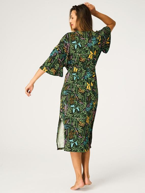 Key LGL 574 Zelený – Dámsky župan 95 % viskóza s potlačou