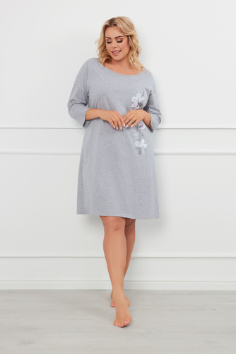 Nočná košeľa Ibena, 3/4 rukáv Talianska móda - melanž