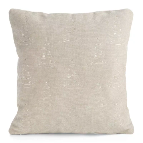 Vianočný návlek na vankúš Eurofirany Chp 296 45x45 cm, chenille s výšivkou, 300 g/m², béžový