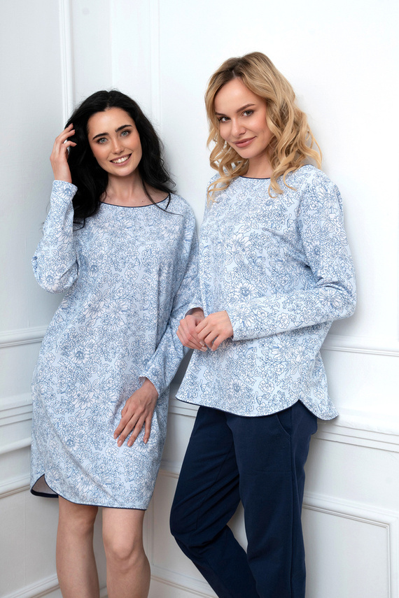 Nočná košeľa Gracjela Italian Fashion - modrá potlač