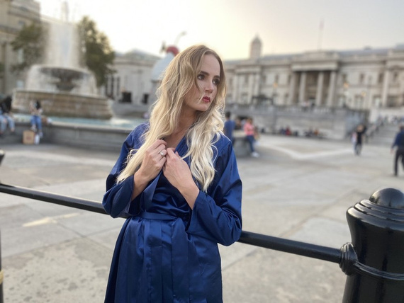 797 Klasický dámsky župan Forex - tmavomodrý