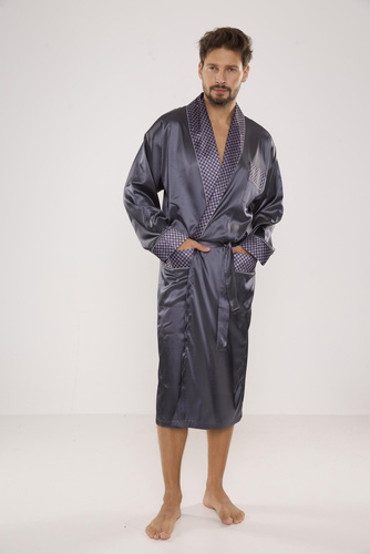 940 Forex pánsky saténový župan - sivý