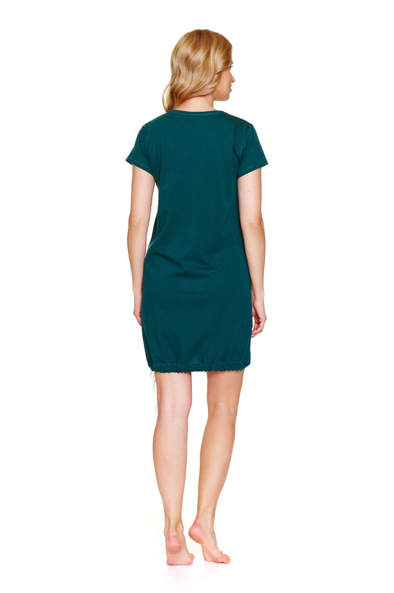 9504 Doctor Nap - Tehotenská a dojčiaca nočná košeľa z bavlny - komfort a pohodlie pre budúce mamičky - smaragdová
