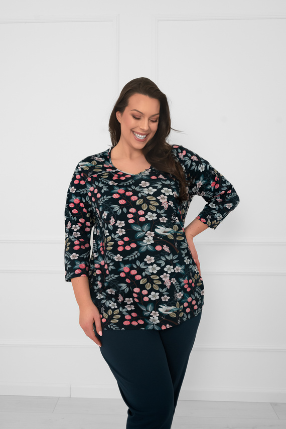 Dámske bavlnené pyžamo Lucja 3/4 rukáv a nohavice Italian Fashion