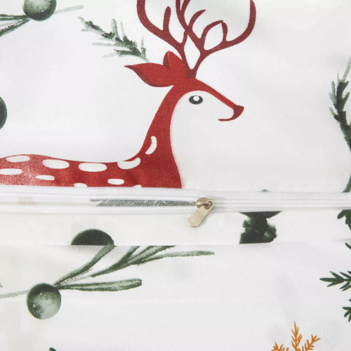 Vianočný les Vianočné mikrosaténové posteľné prádlo biele I25 Spod Igły i Nitki - mäkké, hladké a odolné