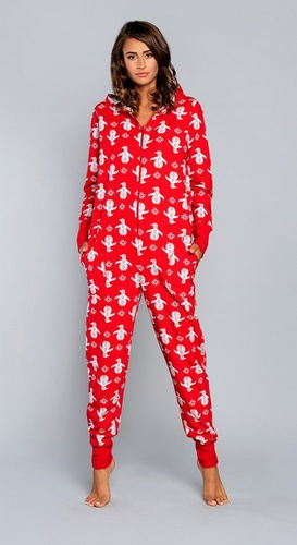 Nana Dámsky dlhý overal Italian Fashion - červený